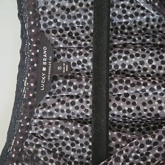 Lucky Brand Black Puff Sleeve Blouse - Picture 2 of 6